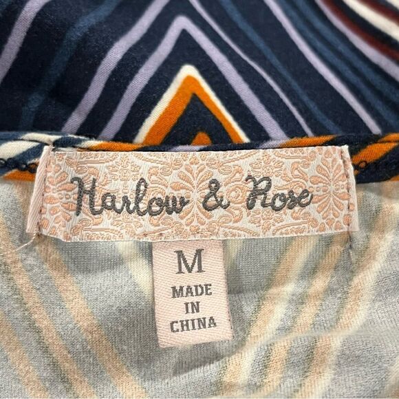 Bell long sleeve zig zag print deep v-neck dress - Picture 12 of 14